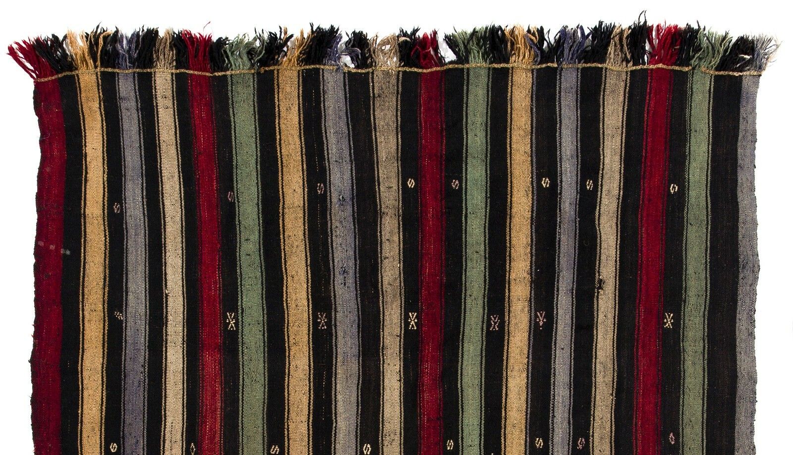 5.3x6 Ft Vintage Anatolian Kilim (Flat Weave) With Vertical Bands, 100% Wool photo furniture