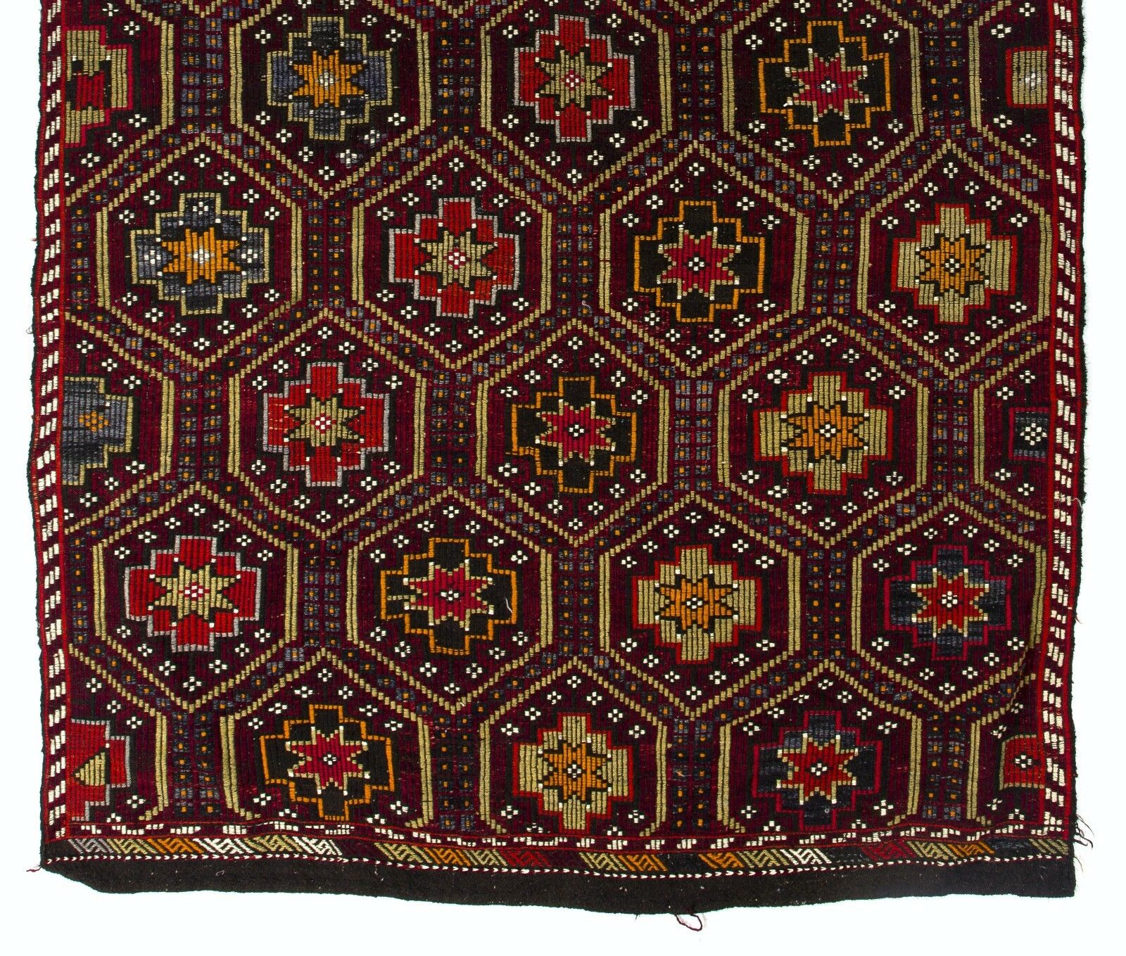 6.8x12.4 Ft Vintage Handwoven Anatolian Jijim Kilim photo for sale