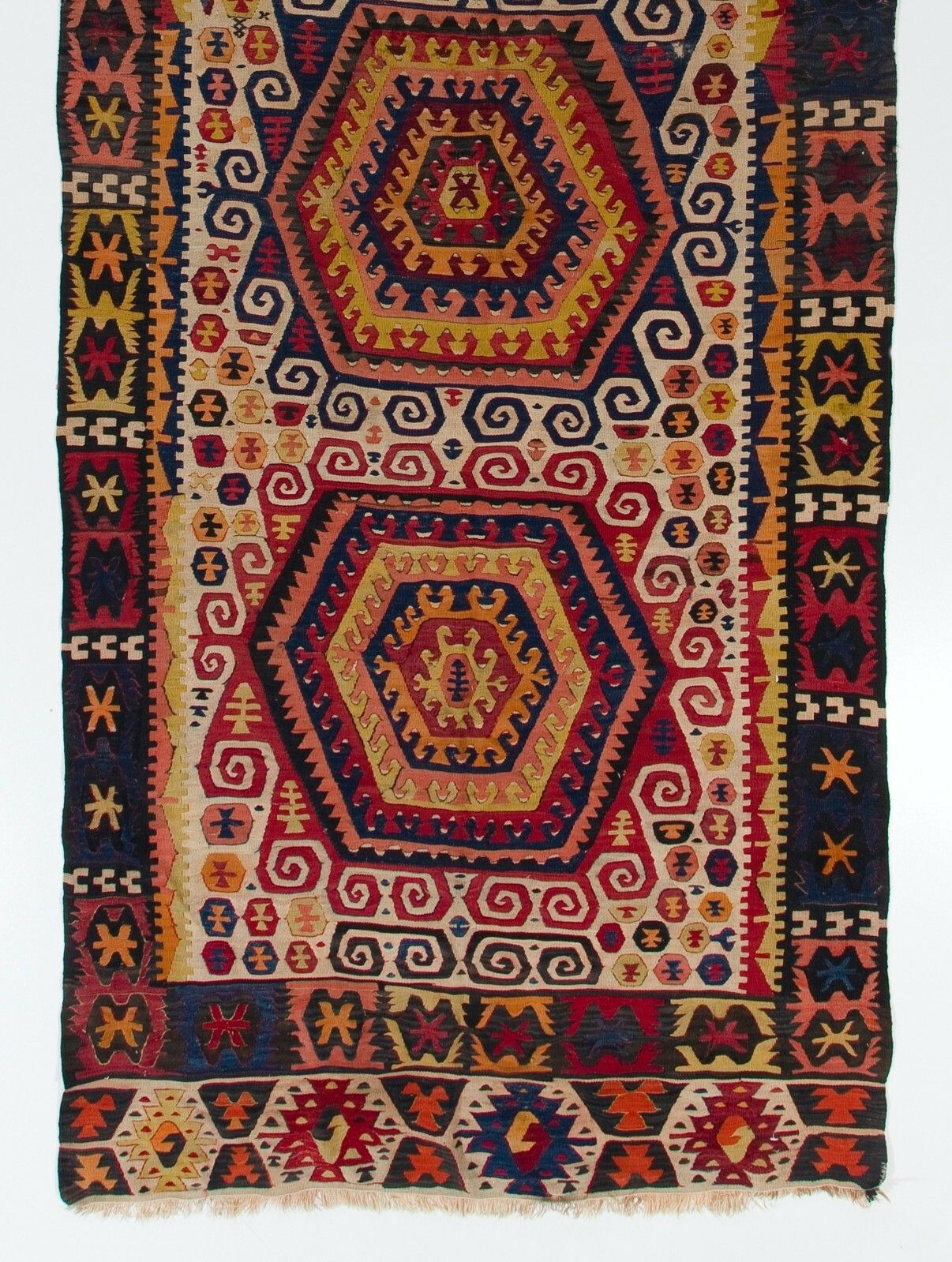 5x14.2 Ft Antique Central Anatolian Kilim, Flat Weave Rug photo for sale