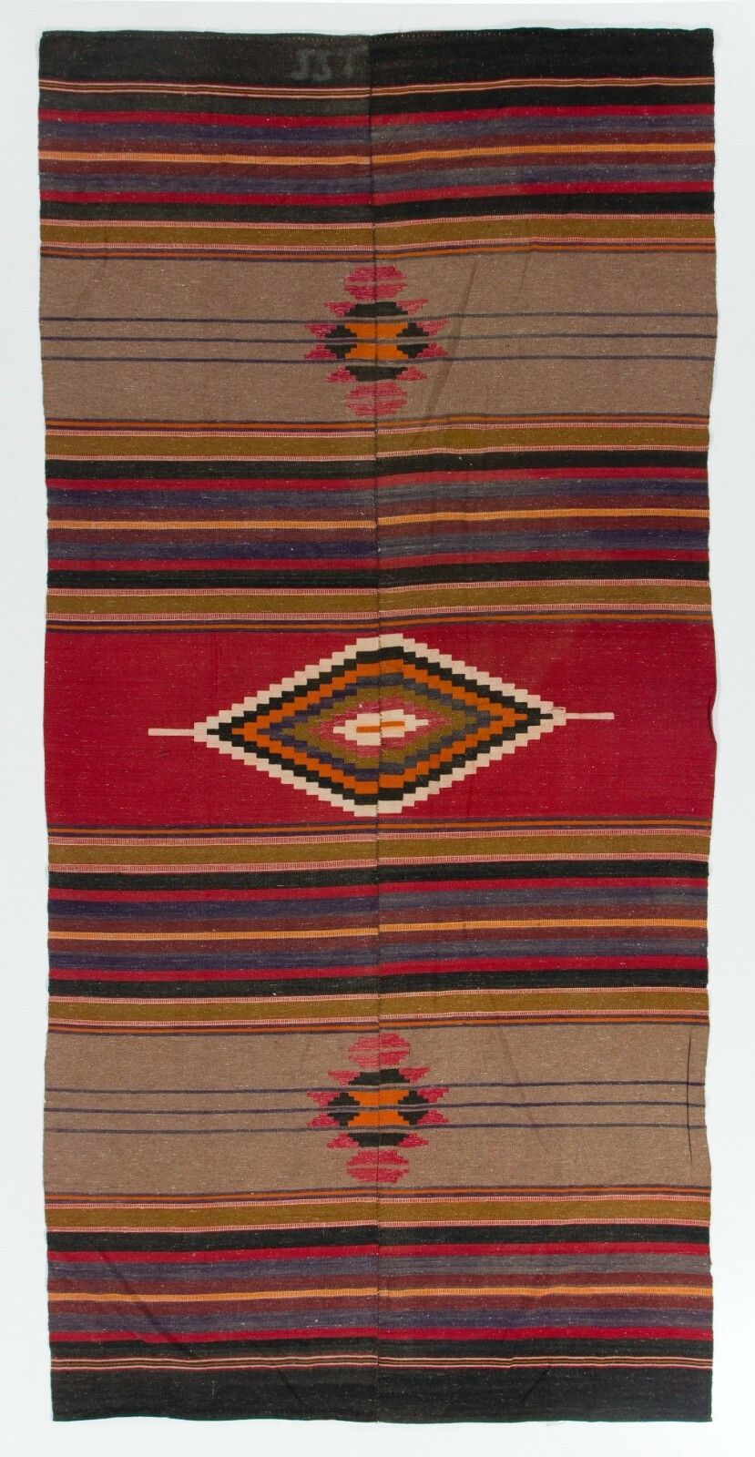 4.4x9.3 Ft Vintage Anatolian Kilim, Flat Woven Wool Rug