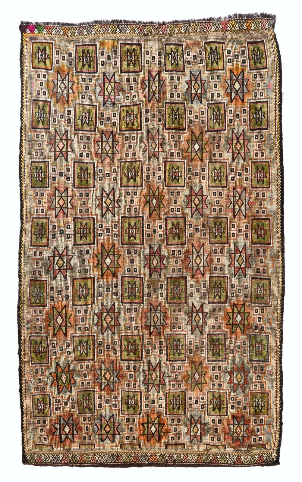 6x10 Ft Colorful Geometric Design Hand Woven Anatolian Kilim Rug