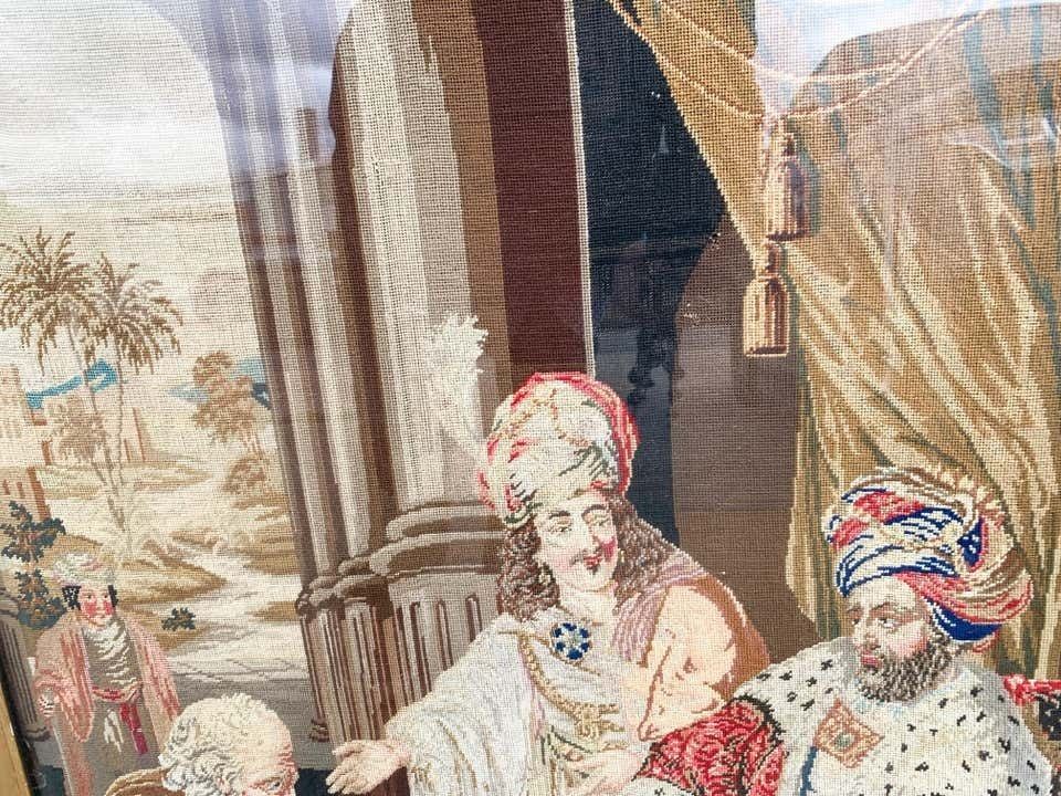 19th Century Continental Tapestry Needlepoint Picture Of A Biblical Scene photo 1600.0