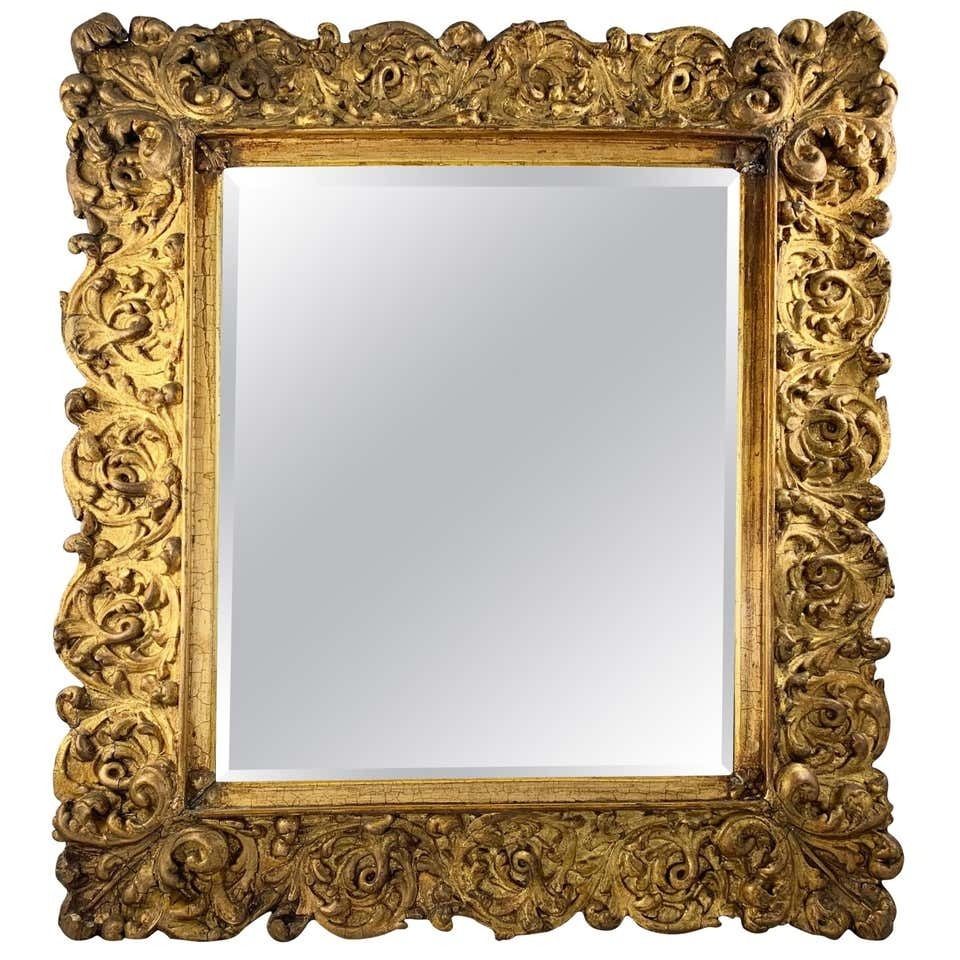 19th Century Large Carved Gilt Wood Mirror