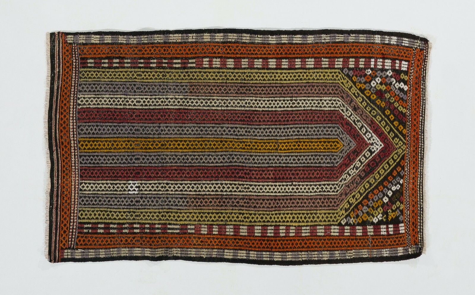 2.3x3.7 Ft Vintage Anatolian Jajim Kilim Rug. One Of A Kind Hand Woven Carpet photo Textiles