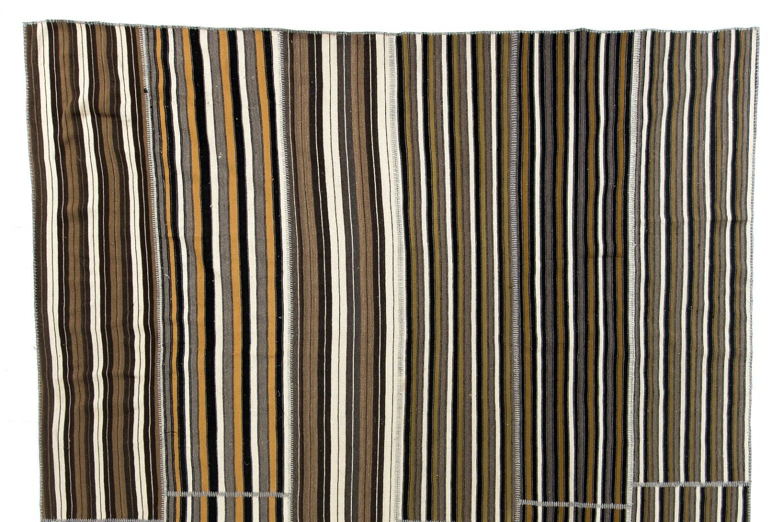 11x14.8 Ft Large Striped Nomadic Kilim. Flat Weave Floor Covering. photo furniture