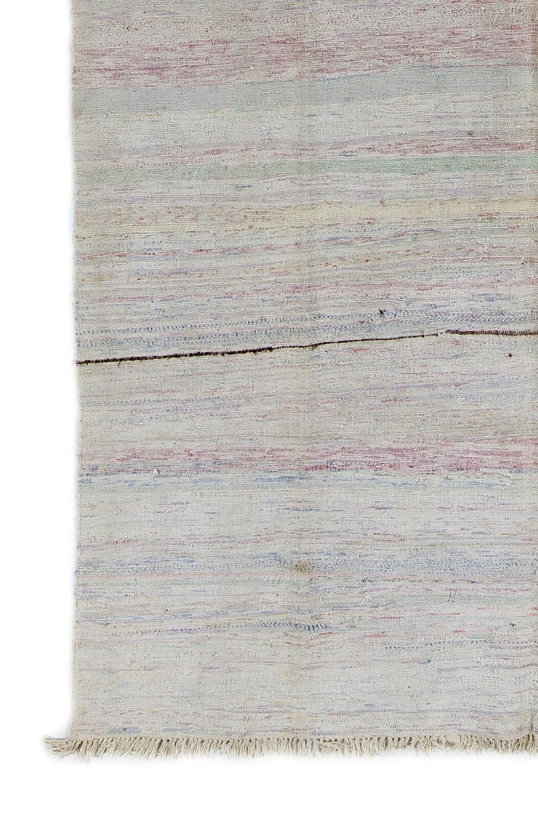 7x11 Ft Cotton Vintage Anatolian Kilim Rug In Soft Colors photo Textiles