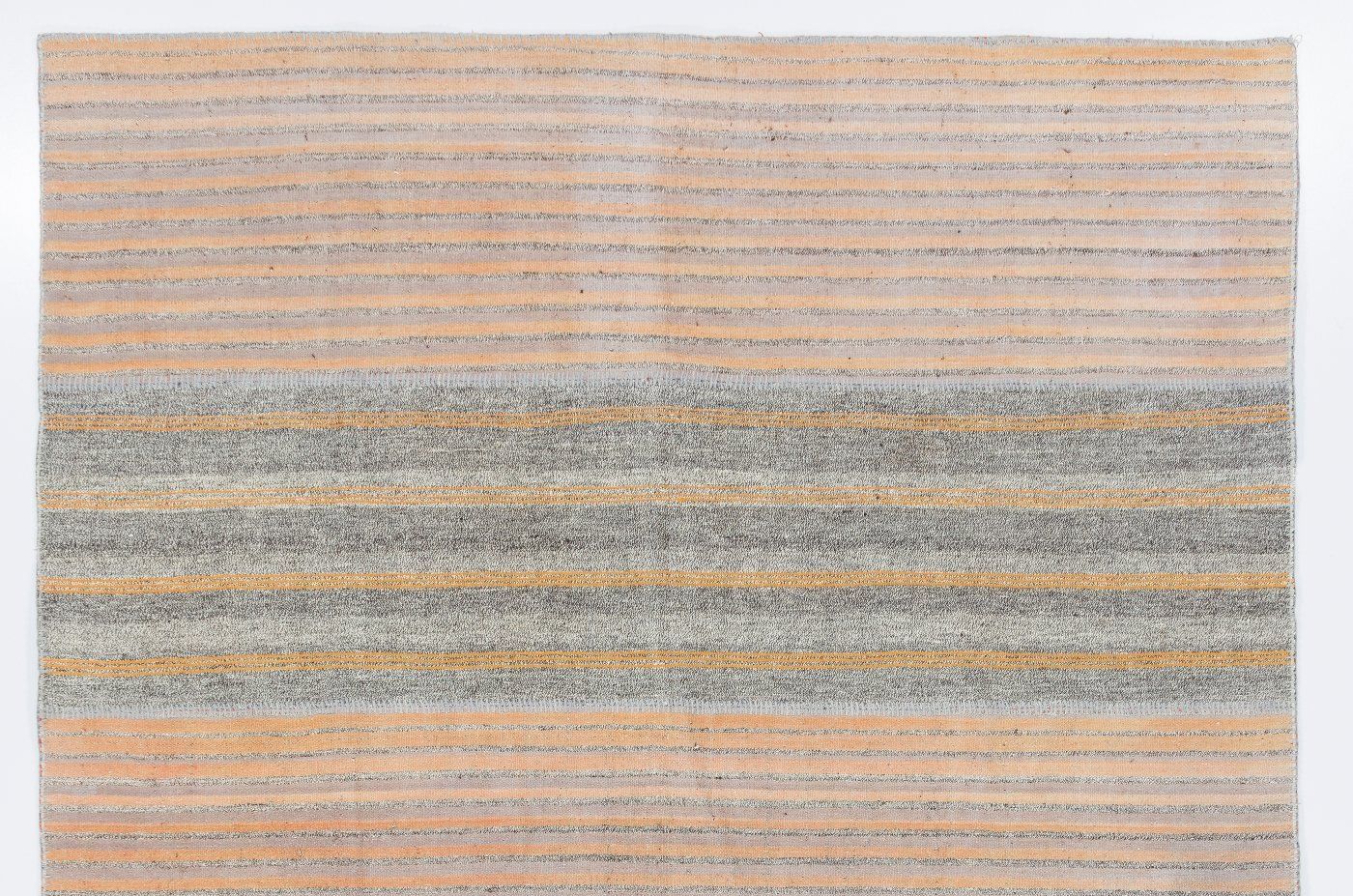 8.6x11.7 Ft Vintge Cotton & Goat Wool Kilim Rug With Orange Stripes photo furniture