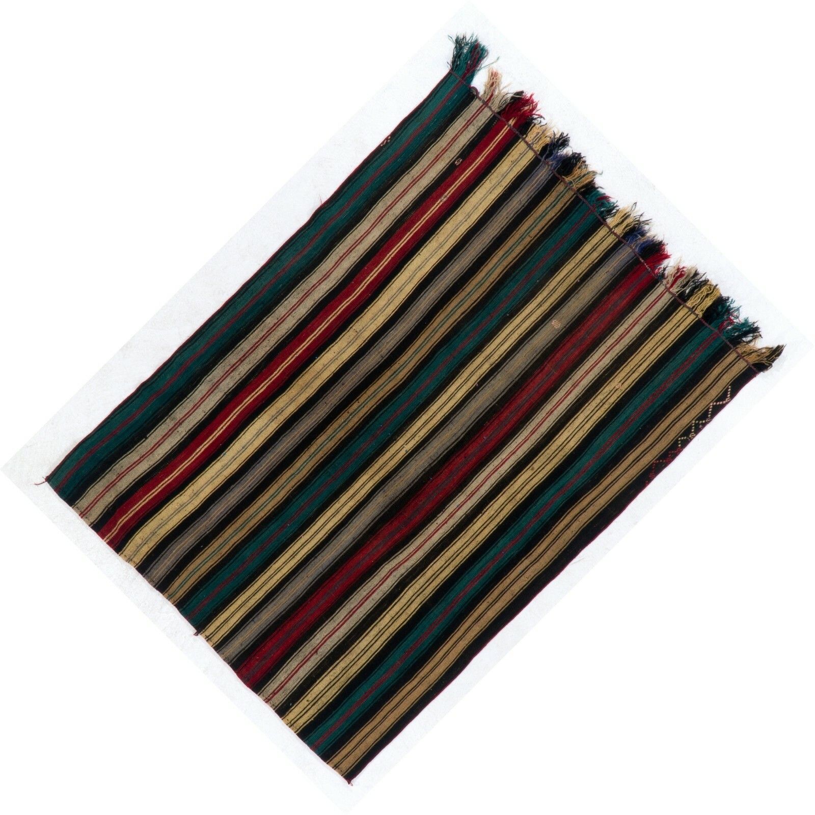 5.4x7 Ft Hand Woven Vintage Anatolian Kilim With Vertical Bands, All Wool photo 335.0