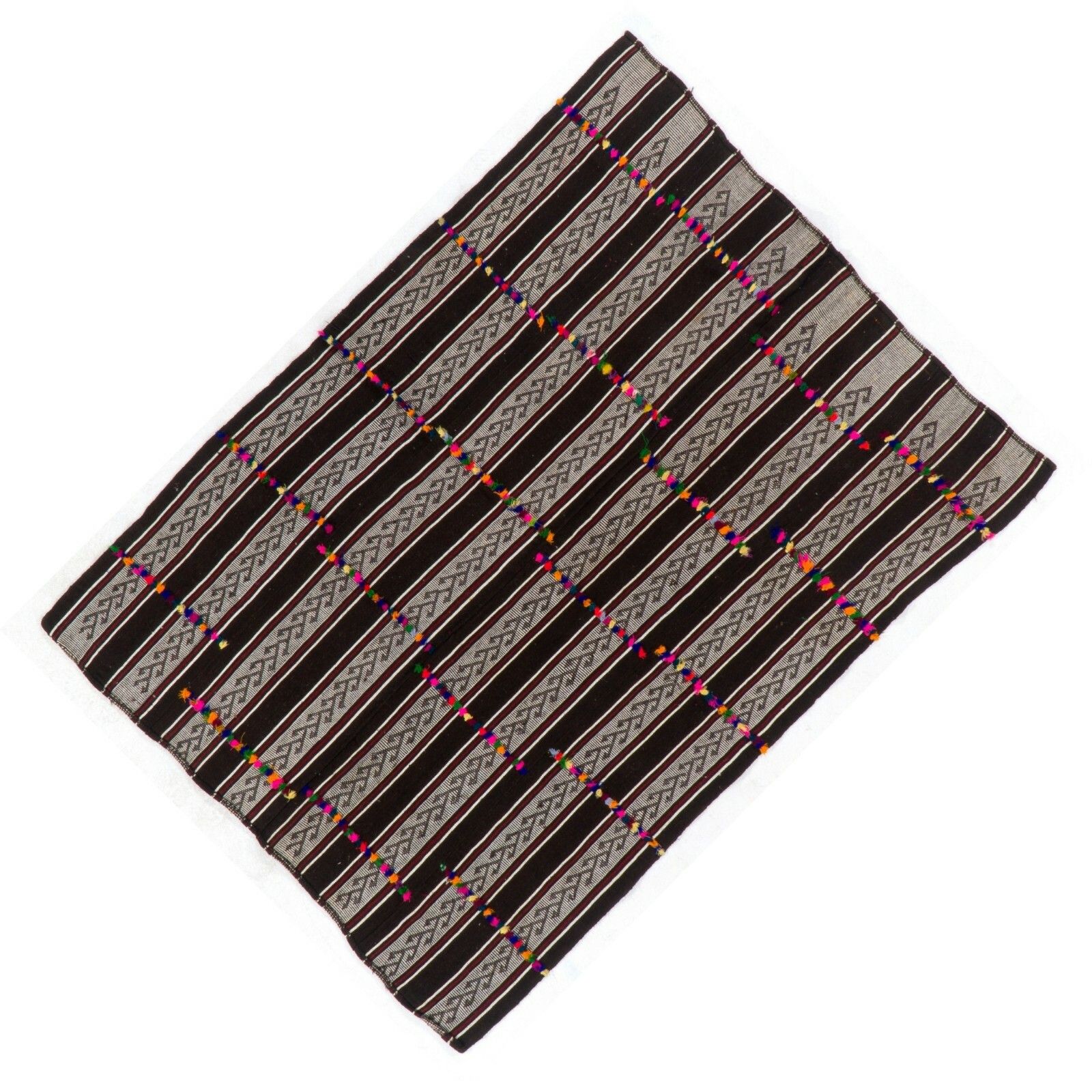 5.8x7.5 Ft Vintage Banded Turkish Kilim 'Flat Weave' Woven From Natural Wool photo 467.0