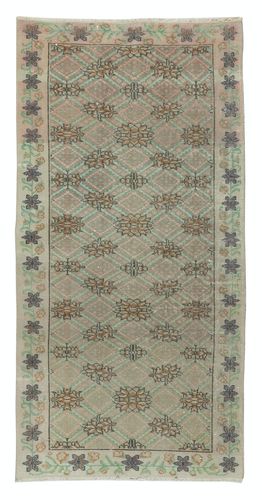 3x6.3 Ft Handmade Turkish Accent Rug For Kitchen. Vintage Small Rug For Entryway