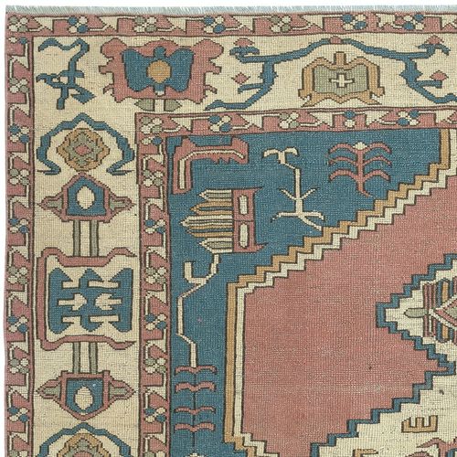 7x9.6 Ft Vintage Hand Knotted Turkish Area Rug, 100% Wool photo Textiles