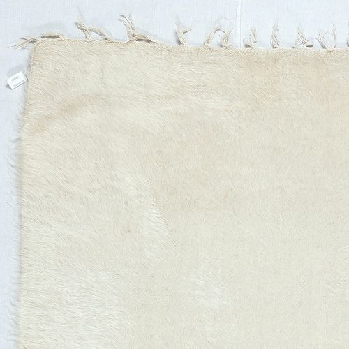 3.7x5.6 Ft New Flat Weave Kilim Rug Made Of Goat's Wool, Plain Cream Bed Cover photo Textiles