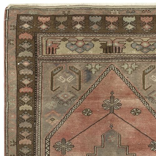 3.8x7 Ft Traditional Vintage Handmade Turkish Rug, 100% Wool photo Textiles