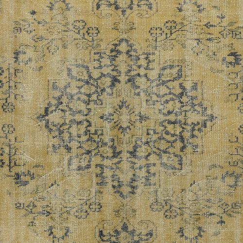 7.2x9.5 Ft Rustic Unique Handmade Area Rug, 1960s Sun Faded Turkish Carpet photo 700.0