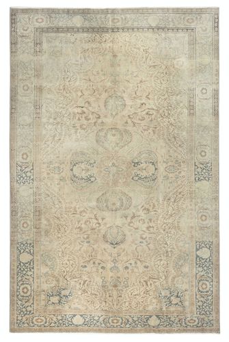 6.4x10 Ft Vintage Hand Knotted Turkish Area Rug For Living Room And Dining Room