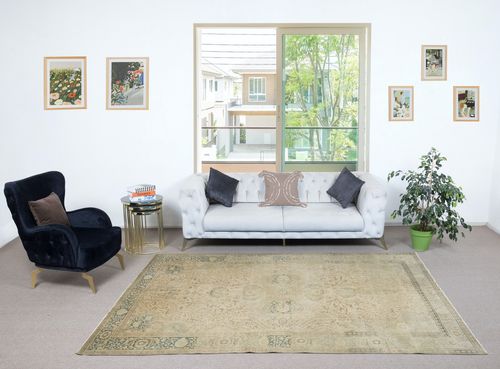 6.4x10 Ft Vintage Hand Knotted Turkish Area Rug For Living Room And Dining Room photo furniture