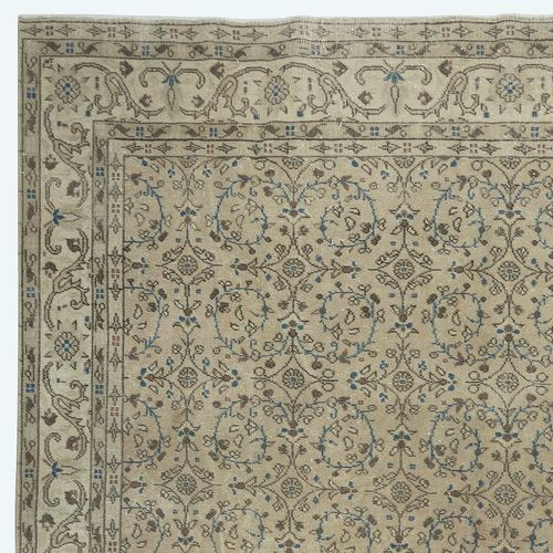 8x12.2 Ft One Of A Kind Vintage Rug. Handmade Turkish Carpet With Floral Design photo Textiles