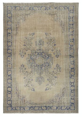 7x10.3 Ft Vintage Handmade Turkish Rug For Rustic, Country And Farmhouse Decor