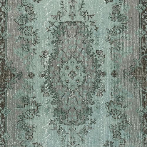 4x7 Ft Modern Handmade Blue Color Turkish Wool Area Rug With Medallion Design photo 247.0