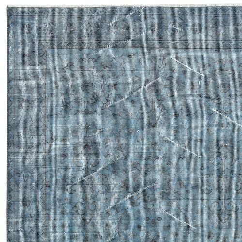 3.8x6.6 Ft Blue Accent Rug For Modern Interiors, Handmade In Turkey photo Textiles