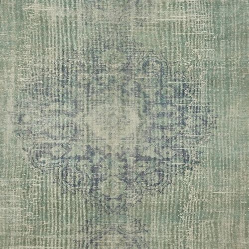 7.4x10.5 Ft Blue Area Rug For Contemporary Interiors, Handmade In Turkey photo 688.0
