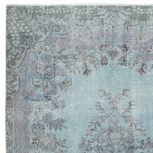 5.6x9.6 Ft Light Blue Color Handmade Turkish Wool Area Rug For Modern Interiors photo Textiles