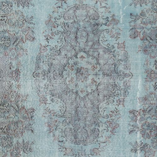 5.6x9.6 Ft Light Blue Color Handmade Turkish Wool Area Rug For Modern Interiors photo 457.0