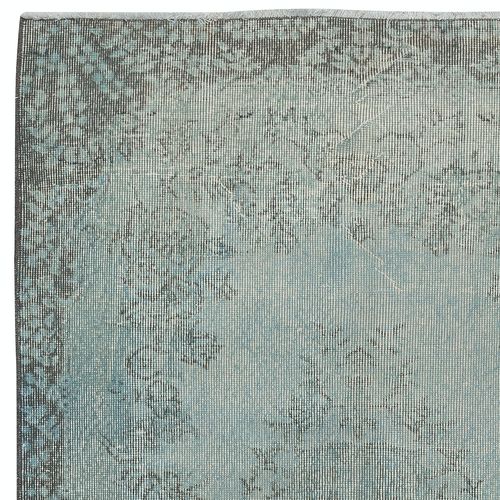 3.8x7 Ft Contemporary Handmade Turkish Accent Rug In Light Blue Color photo Textiles