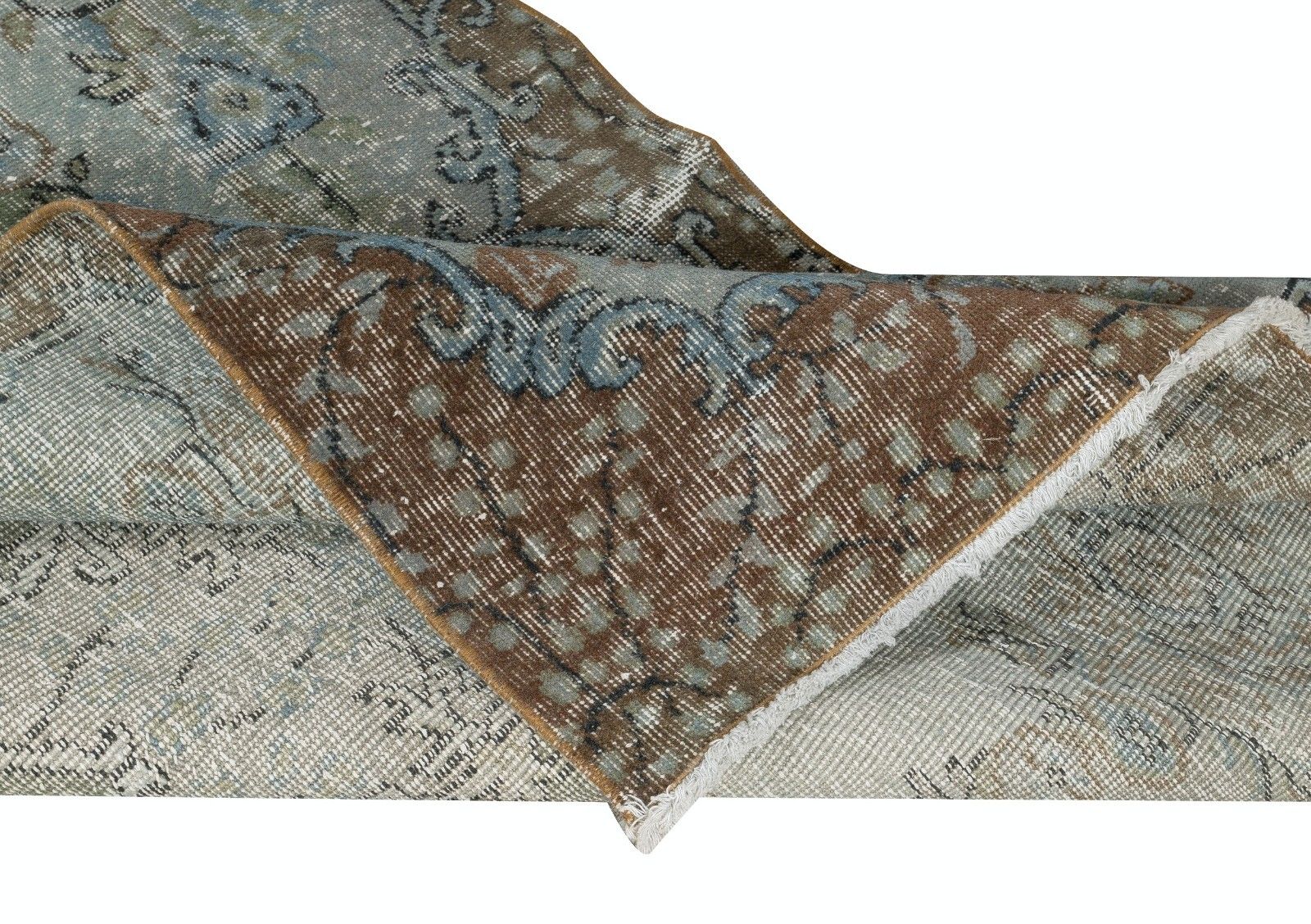 4x7.5 Ft Blue Color Modern Area Rug With Medallion Design, Handmade In Turkey photo for sale