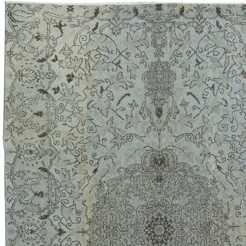 6x8.3 Ft Modern Light Area Rug In Blue, Hand Woven And Hand Knotted In Turkey photo Textiles