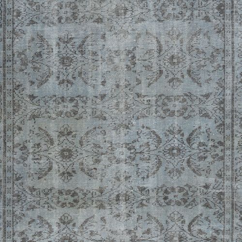 5.6x10 Ft Handmade Turkish Wool Area Rug In Blue. Modern Floor Covering photo 466.0