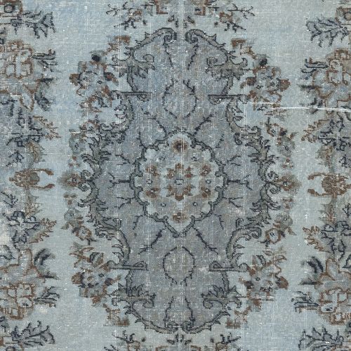 6.3x9.6 Ft Soft Blue Color Area Rug With Medallion Design. Handmade In Turkey photo 512.0