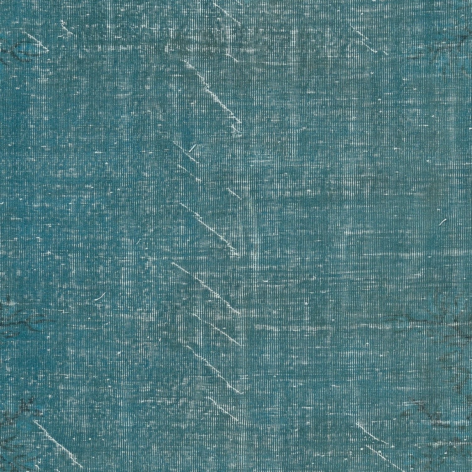 6.7x10 Ft Teal Blue Area Rug For Modern Interiors, Handmade In Turkey photo 559.0