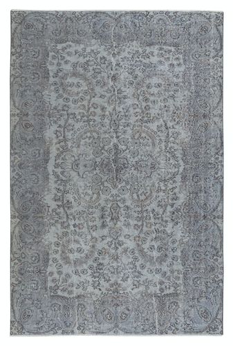 5.6x8.4 Ft Contemporary Handmade Turkish Wool Area Rug In Light Blue