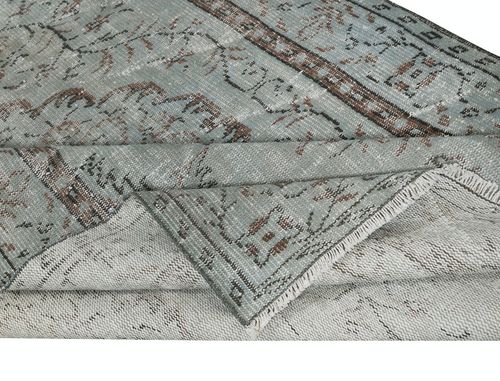 5.3x8.4 Ft Blue Area Rug For Modern Interiors, Handmade In Turkey photo for sale