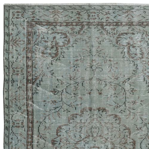 5.3x8.4 Ft Blue Area Rug For Modern Interiors, Handmade In Turkey photo Textiles