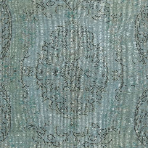 4.7x8.7 Ft Contemporary Handmade Turkish Area Rug Over Dyed In Light Blue photo 350.0