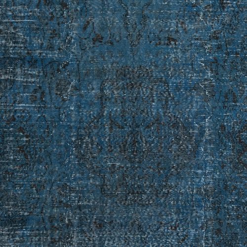 6.3x9.8 Ft Contemporary Handmade Turkish Area Rug In Dark Blue Color photo 520.0