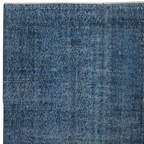 5.3x8.3 Ft Solid Blue Area Rug For Contemporary Interiors, Handmade In Turkey photo Textiles