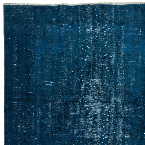 4.7x7.7 Ft Modern Area Rug In Solid Navy Blue, Hand Knotted In Turkey photo Textiles