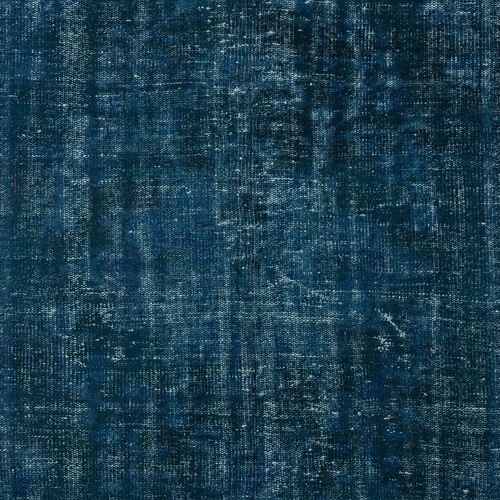 5.7x9 Ft Contemporary Handmade Turkish Area Rug Over Dyed In Navy Blue photo 524.0