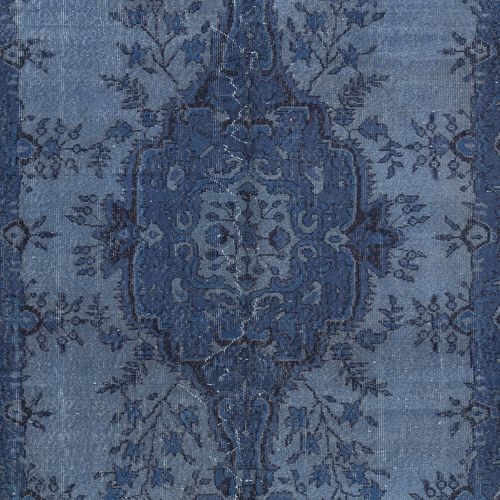 5.5x9.6 Ft Modern Medallion Design Area Rug In Blue, Hand Knotted In Turkey photo 706.0