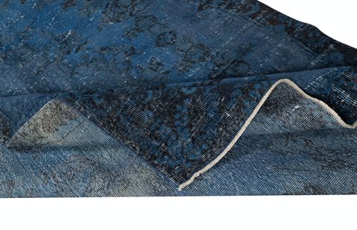 5.2x8.7 Ft Blue Area Rug For Contemporary Interiors, Handmade In Turkey photo for sale