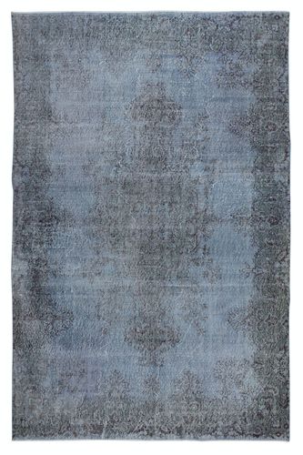 6.6x9.5 Ft Blue Color Over Dyed Rug. Handmade Turkish Rug. Modern Home Decor
