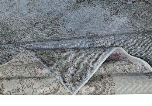 6.6x9.5 Ft Blue Color Over Dyed Rug. Handmade Turkish Rug. Modern Home Decor photo for sale