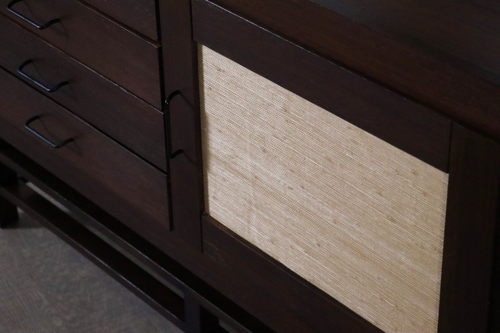 Leonardo Fiori For Isa Bergamo Sideboard In Wengé And Seagrass 1950s photo furniture