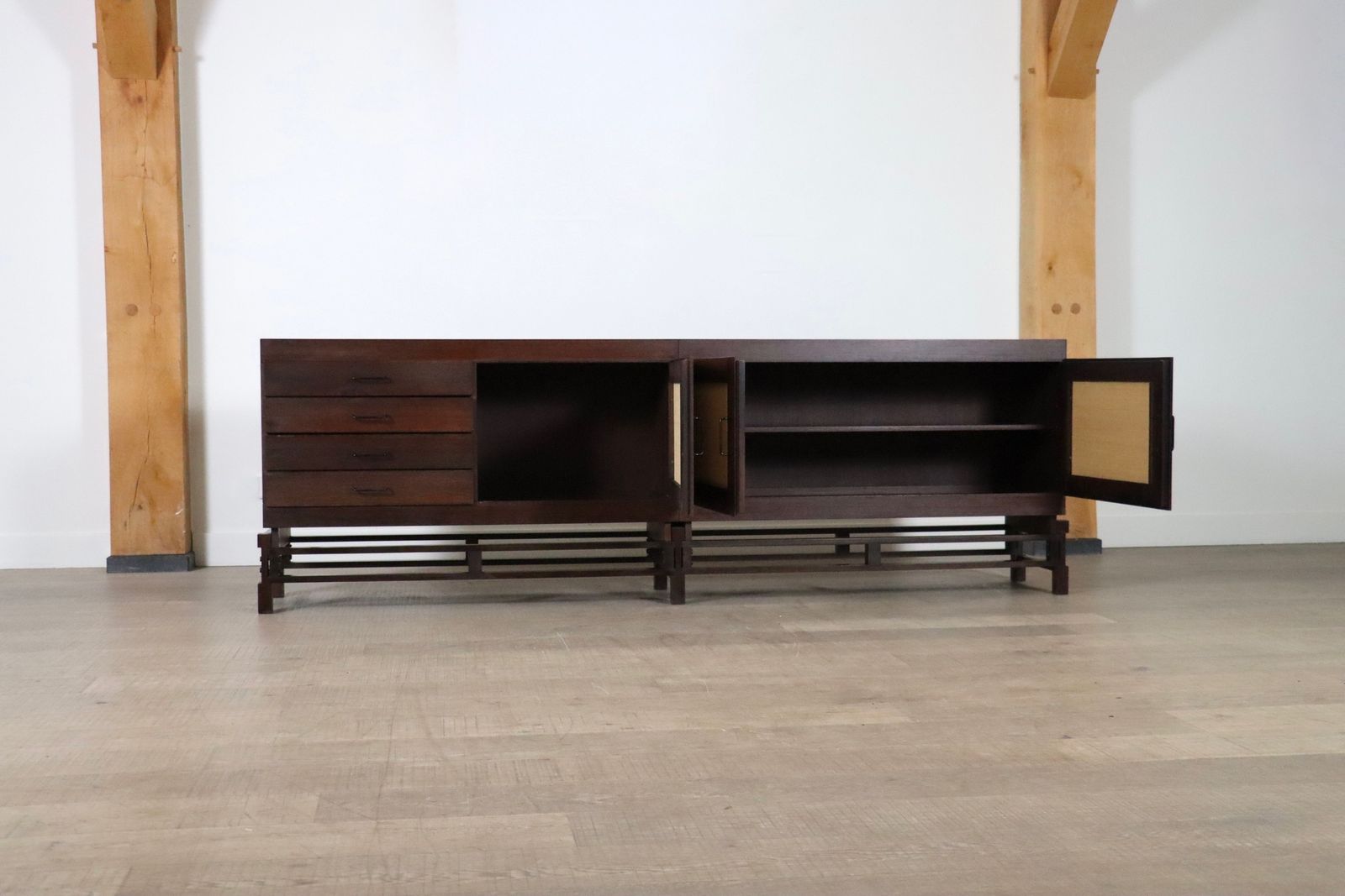 Leonardo Fiori For Isa Bergamo Sideboard In Wengé And Seagrass 1950s photo 5750.0