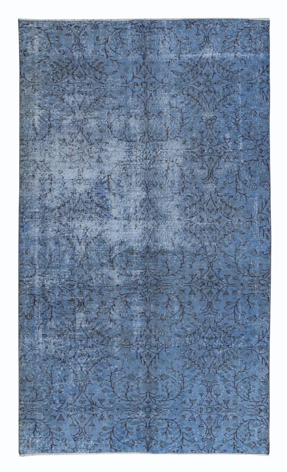 5.4x9 Ft Sky Blue Modern Area Rug, Handwoven And Handknotted In Isparta, Turkey.
