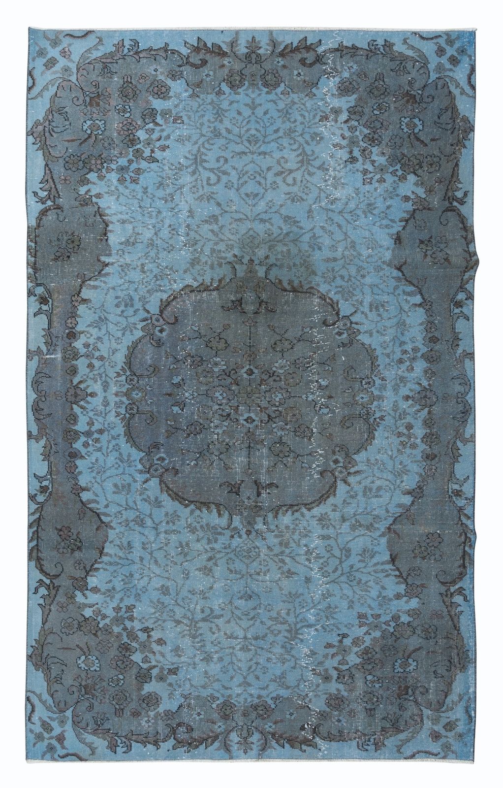 5.5x8.5 Ft Sky Blue Modern Area Rug, Handwoven & Handknotted In Isparta, Turkey