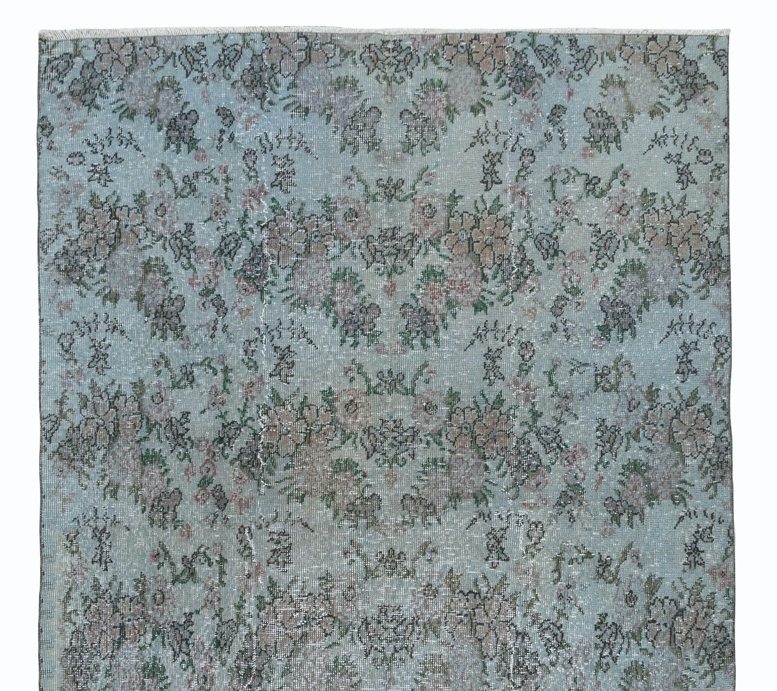 5x9 Ft Modern Handmade Turkish Rug In Light Blue, Sky Blue Living Room Carpet photo for sale